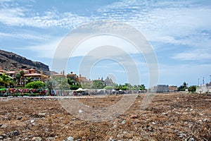 Large market in the streets of the Spanish city of Puerto de Mogan, Spain photo