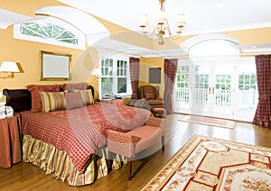 Large master bedroom with window light