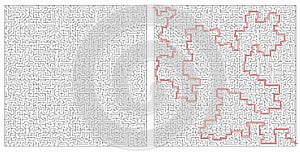 Large maze conundrum and maze solving scheme.