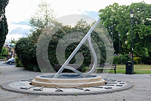 Large medieval clock in Enfield town park photo