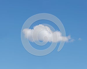 Large megapixel solo cloud in blue sky