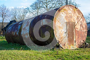 Large metal barrel