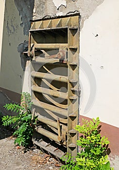 Large metal door of a bunker