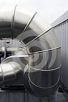 Large metal heating ducts photo