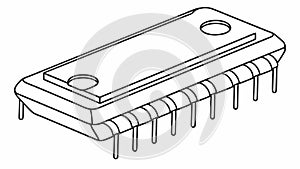 Large microchip, computer processor component, vector design Generative AI