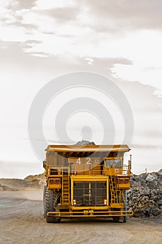 Large Mining Dump Trucks for transporting ore rocks