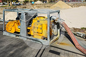 Large mobile electric water pump for dewatering the deep pit of the building foundation