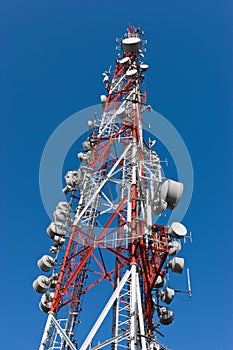 A large mobile phone antenna tower
