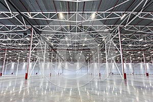 Large modern empty warehouse