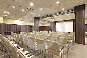 Large modern presentation hall for performances, nobody