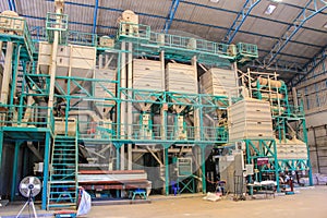 Large modern rice mills in Thailand.
