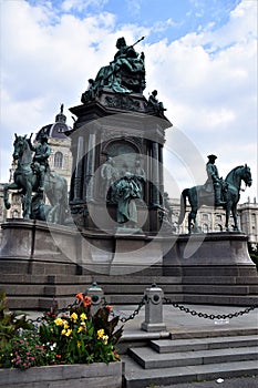 Large monument dedicated to Marie Teresa in the center of the museum district in Vienna.