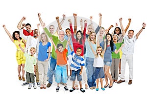 Large Multi-Ethnic Diverse Mixed Age People photo