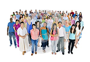 Large Multi-Ethnic Group of People photo