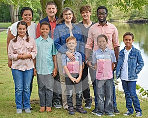Large Multi-Racial Family, Adoption, Foster Care photo