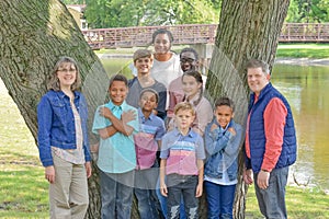 Large Multi-Racial Family, Adoption, Foster Care photo