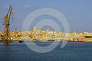 large natural harbor in Malta, view the sea