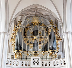 A large nineteenth century Pipe Organ located in an old Methodist church,