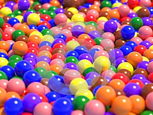 Large number of colorful spheres