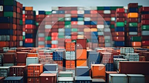 A large number of containers stacked on top of each other, AI