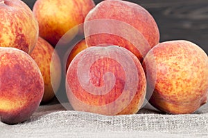 fresh soft peaches photo