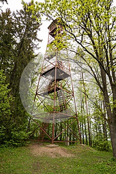 Large observation tower is suitable for people to watch nature