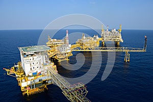 The large offshore oil rig platform