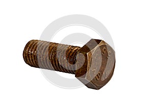 Large oiled bolts on a white background