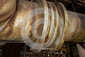 Large old industrial pipes