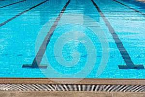 Large olympic size swimming pool with racing lanes