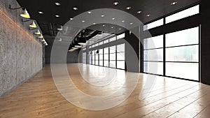 Large open empty space with concrete wall