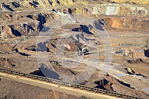 Large open pit mine for excavation and exploitation