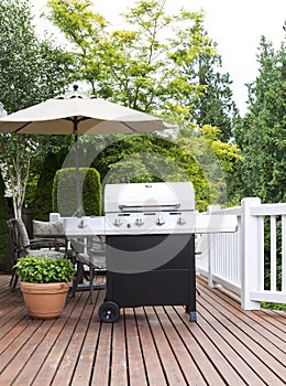 Large Outdoor Cooker on Cedar Deck