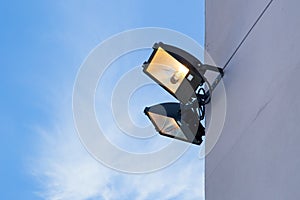 Large outdoor light for building.