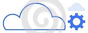 Cloud Computing Technology with Configuration Gear and Cloud Icon Representation