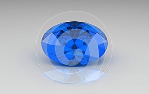 Large oval blue sapphire gemstone photo