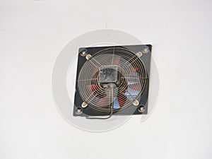 Large painted metal furnace air vent grill with many openings