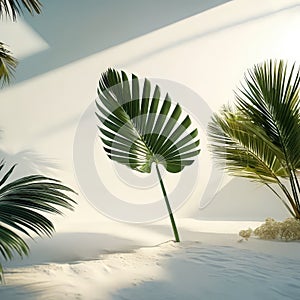 bunch palm trees in white room