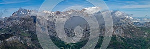 Large panorama of central massif of Picos de Europa photo