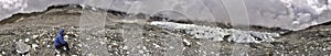 Large panorama with Khumbu glacier and Kala Patthar peak