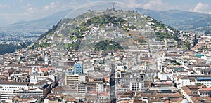 Large panorama of Quito with the Panecillo, Ecuador photo