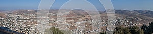Large panoramic aerial view of Nablus City Shechem from Gerizi