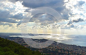 Large panoramic view  of  Beyrouth, Kaslik, jounieh in Lebanon