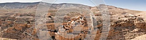 Large panoramic view of the The Holy Lavra of Saint Sabbas the Sanctified, known in Arabic as Mar Saba