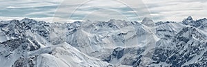 Large panoramic view from the Nebelhorn mountain, Bavarian Alps, Oberstdorf, Germany