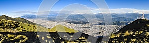 Large panoramic view of Quito city, Ecuador