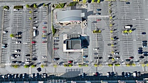 Large parking area with the free parking spaces near the supermarket 4k