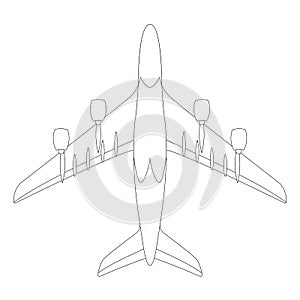 Large passenger plane ,vector illustration,