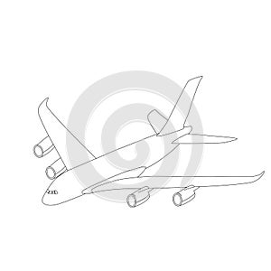 Large passenger plane, vector illustration,