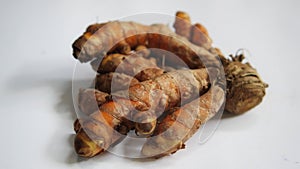 a large piece of tumeric on a white background